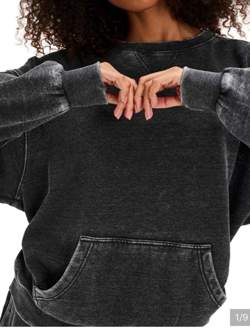 Free People Slow It Down Pullover. NWT. Black